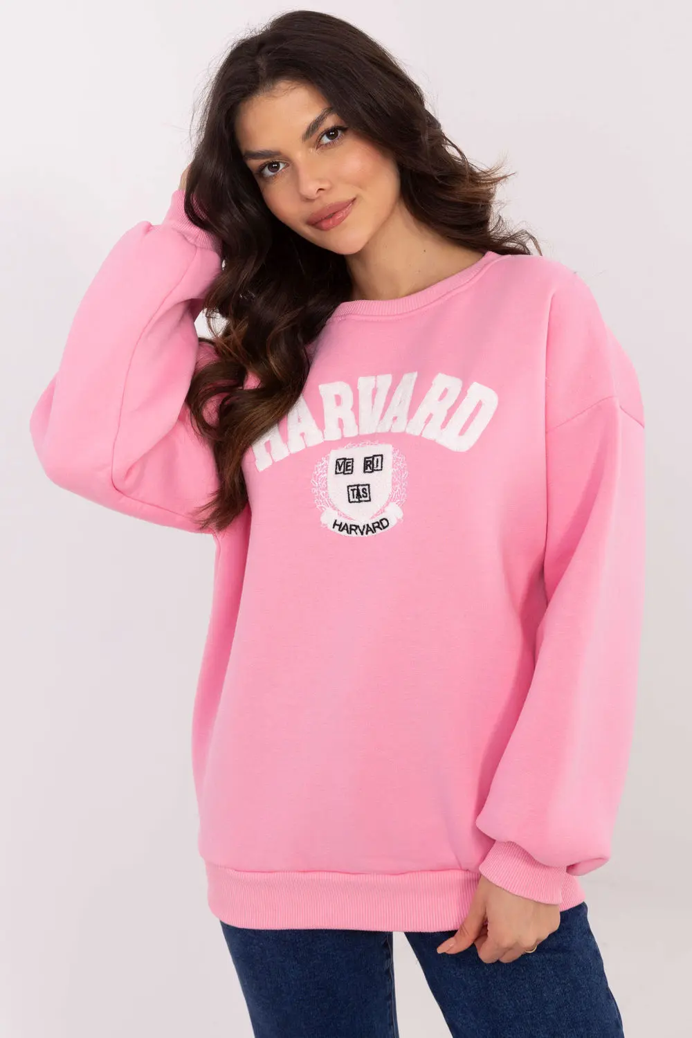 Sweatshirt rose en coton