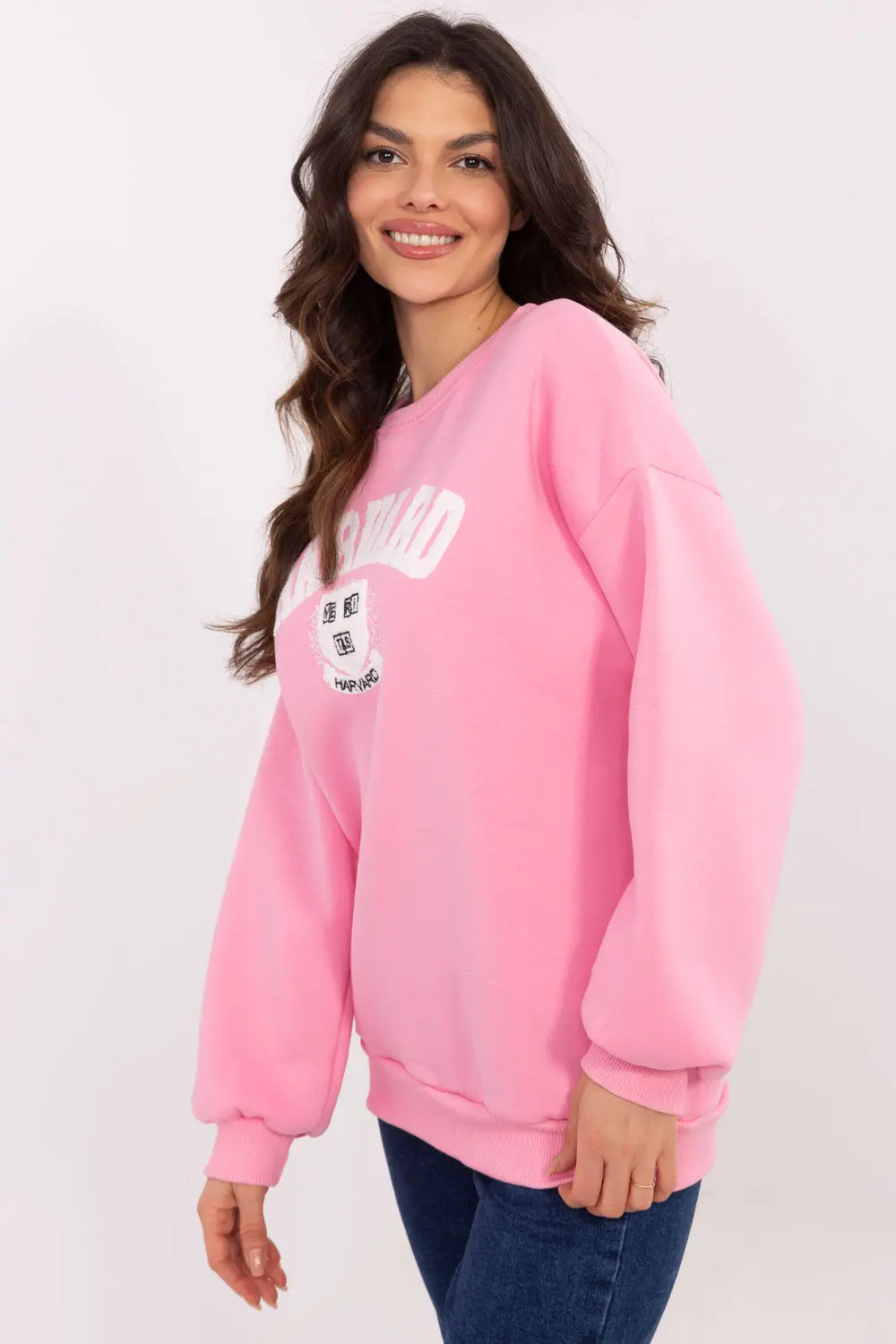 Sweatshirt rose en coton – Image 2