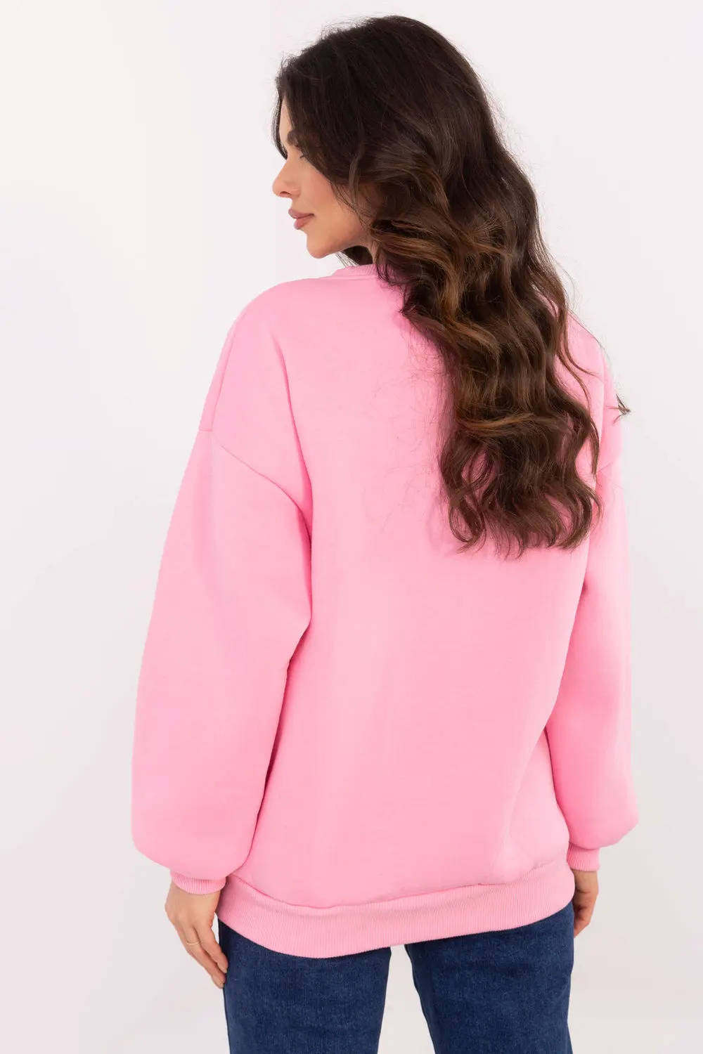 Sweatshirt rose en coton – Image 3