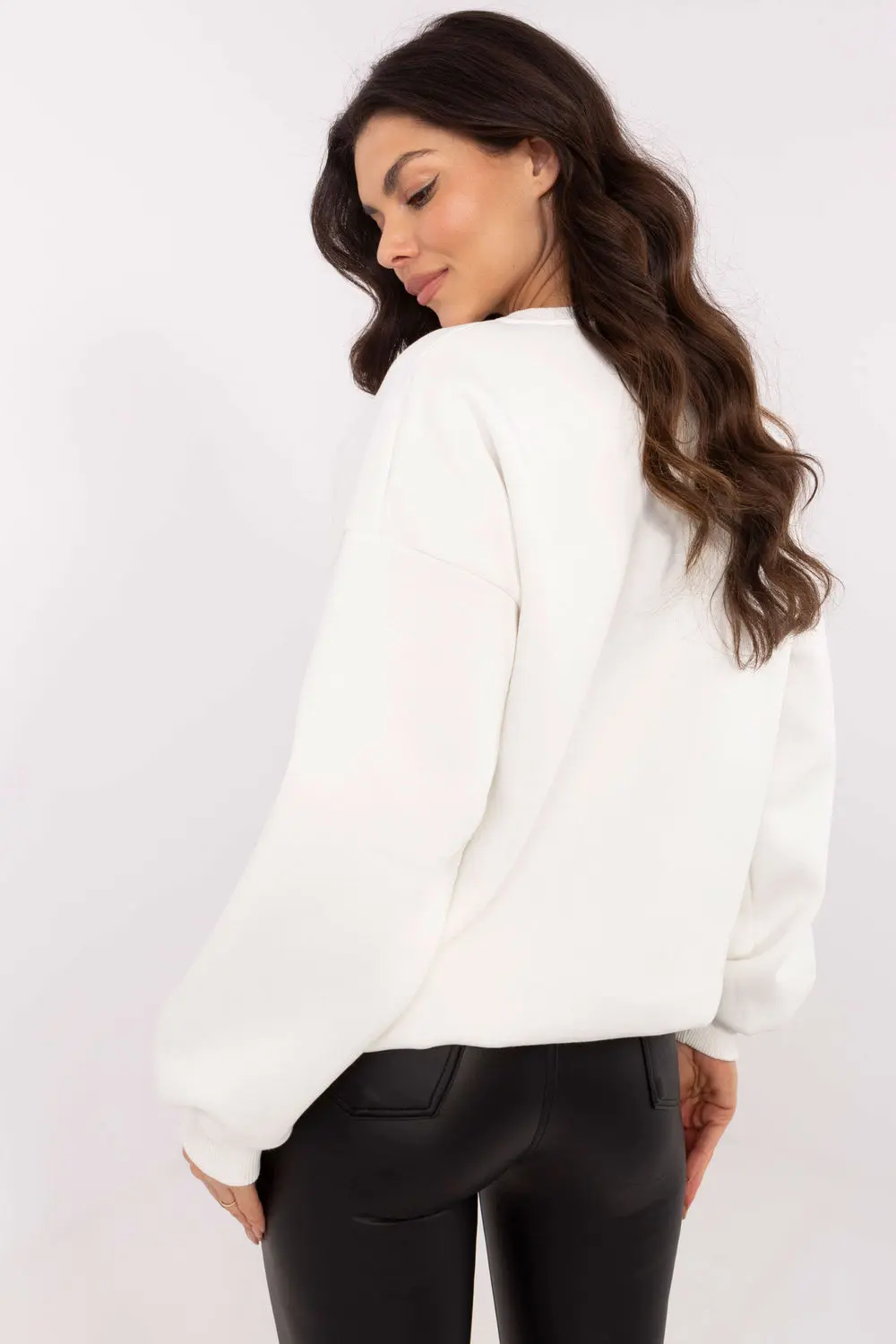 Sweatshirt beige en coton – Image 3