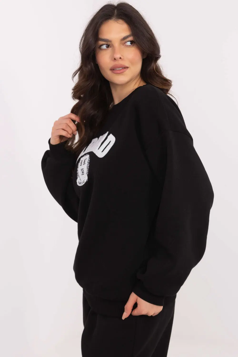 Sweatshirt noir en coton – Image 2