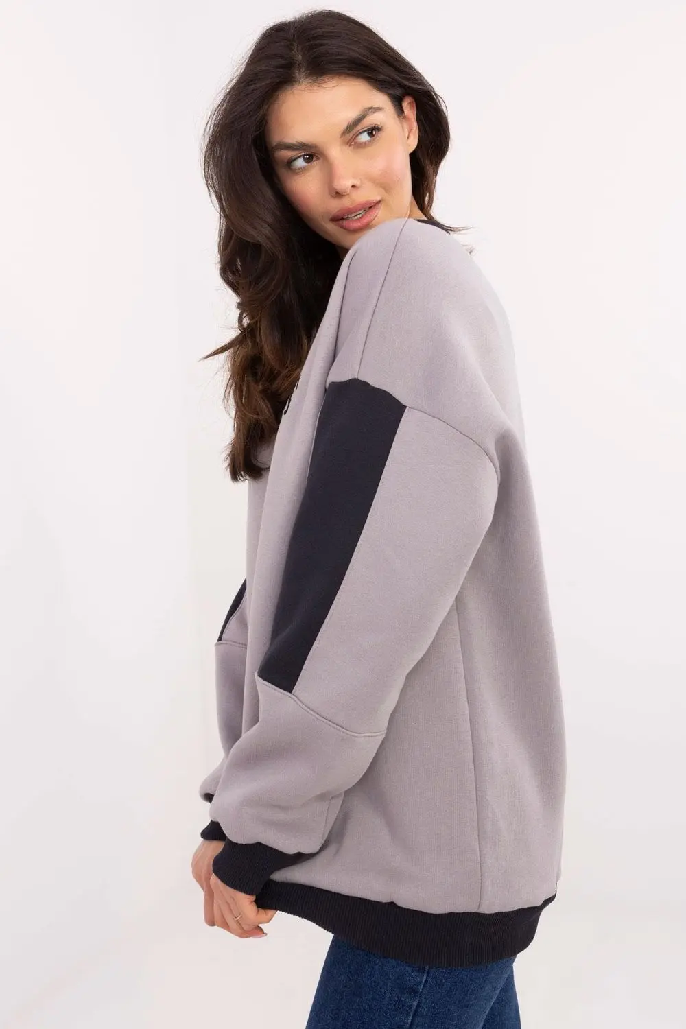 Sweatshirt gris en coton – Image 2
