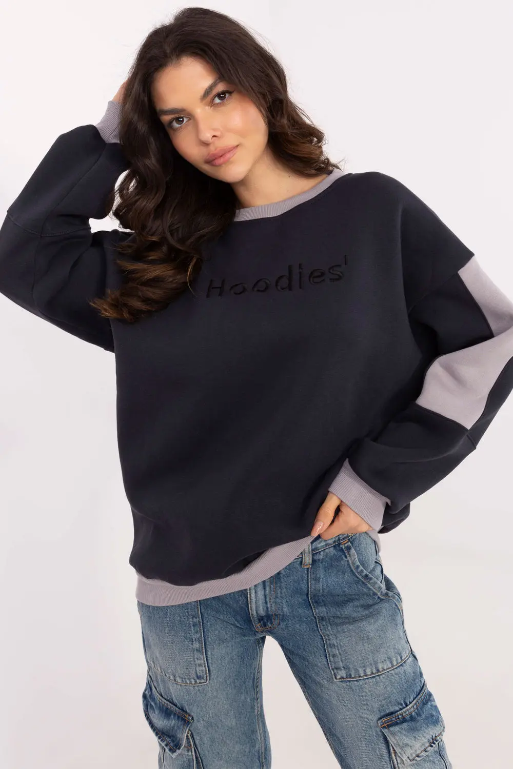 Sweatshirt bleu marine en coton