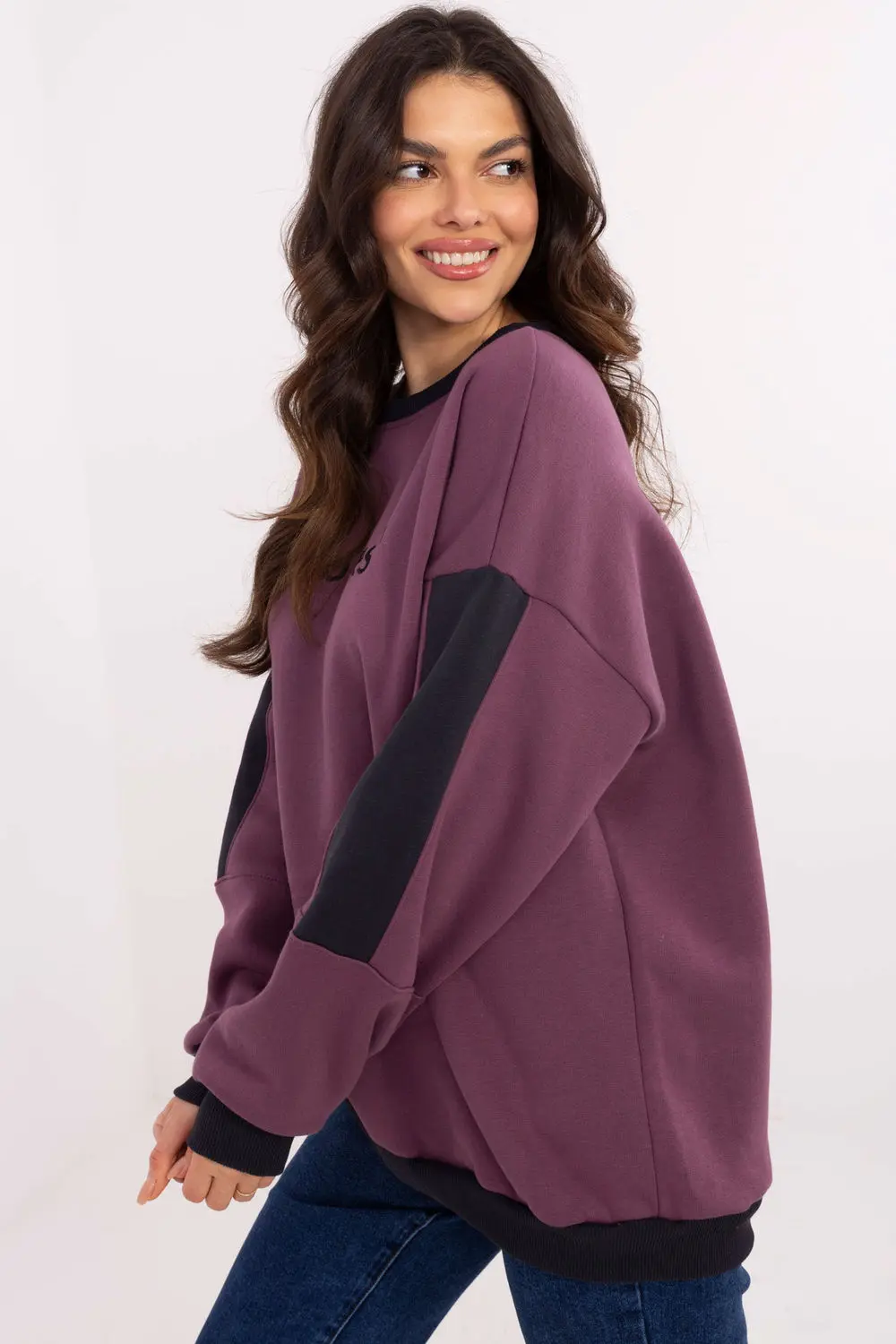 Sweatshirt violet en coton – Image 2