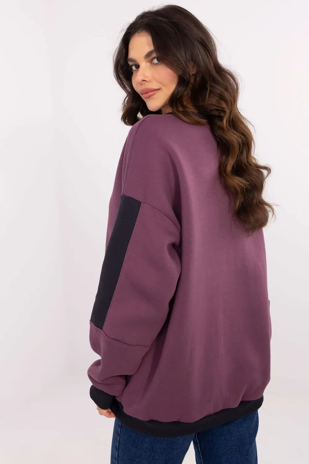 Sweatshirt violet en coton – Image 3