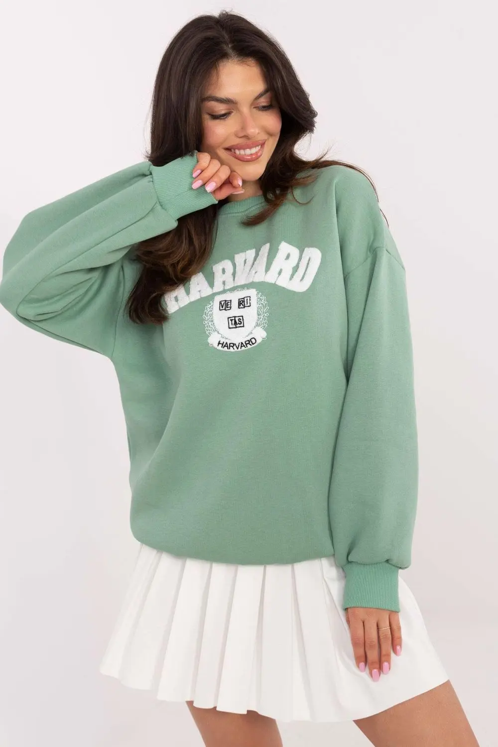 Sweatshirt vert en coton