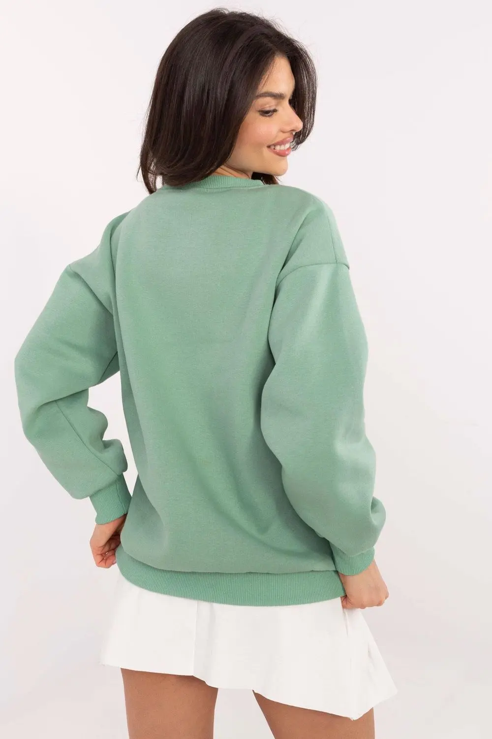 Sweatshirt vert en coton – Image 3
