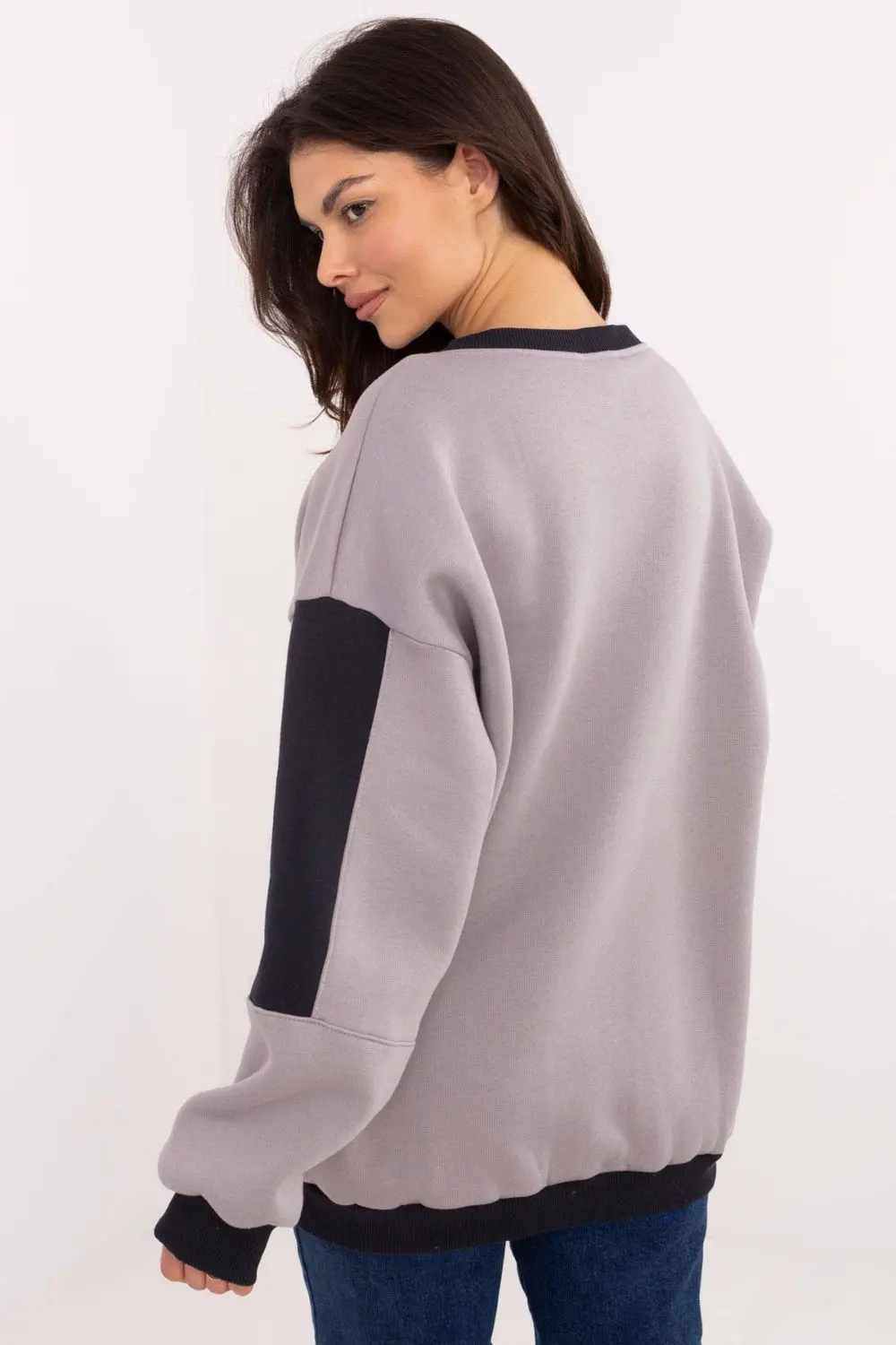 Sweatshirt gris en coton – Image 3