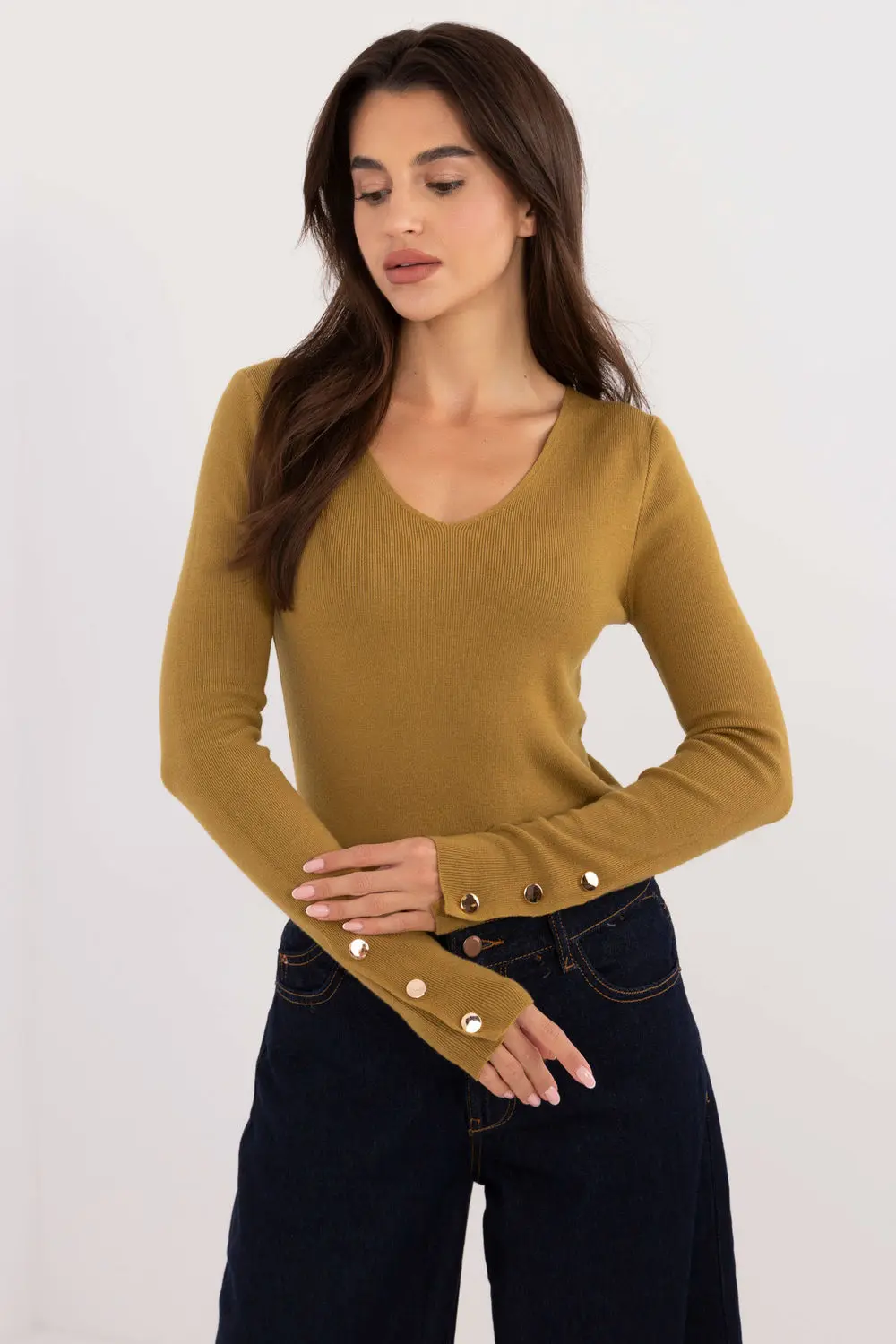 Chandail vert décolleté en V