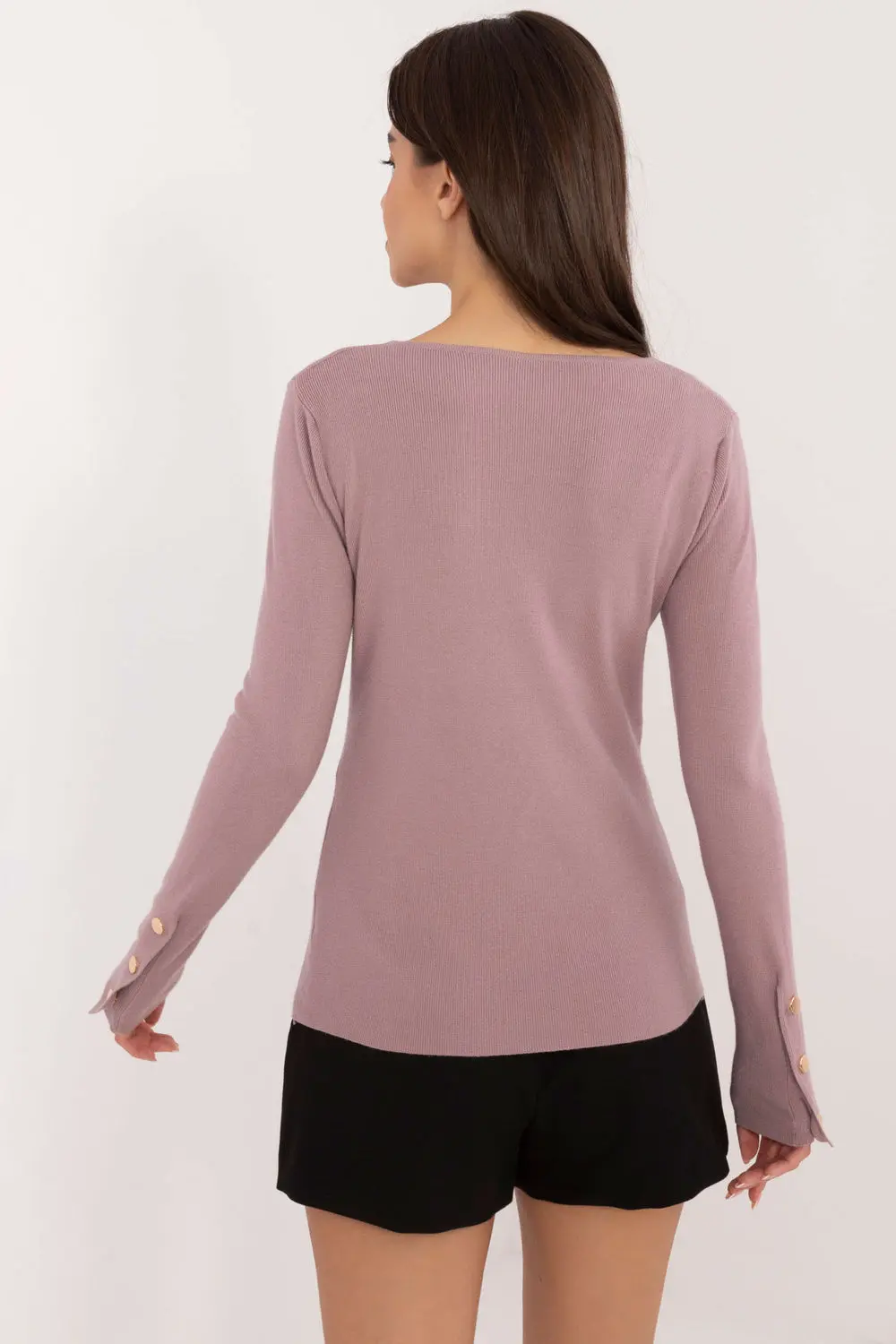 Chandail violet décolleté en V – Image 3