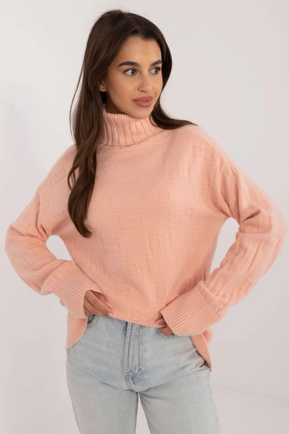 Col roulé rose