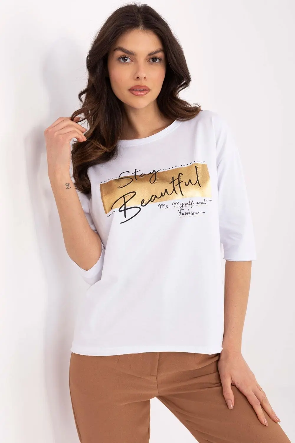 Chemisier col rond blanc