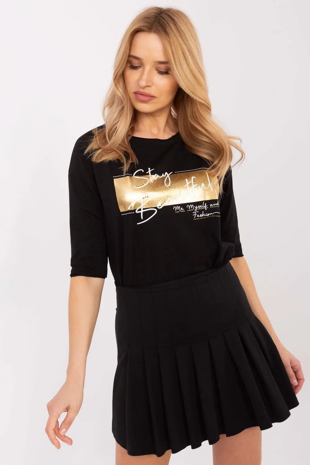 Chemisier col rond noir