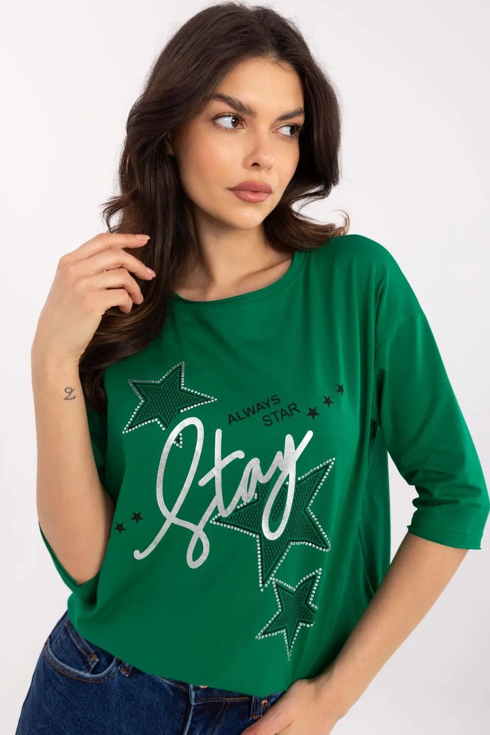 Chemisier col rond vert