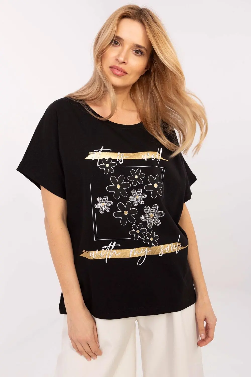 Chemisier oversize col rond noir