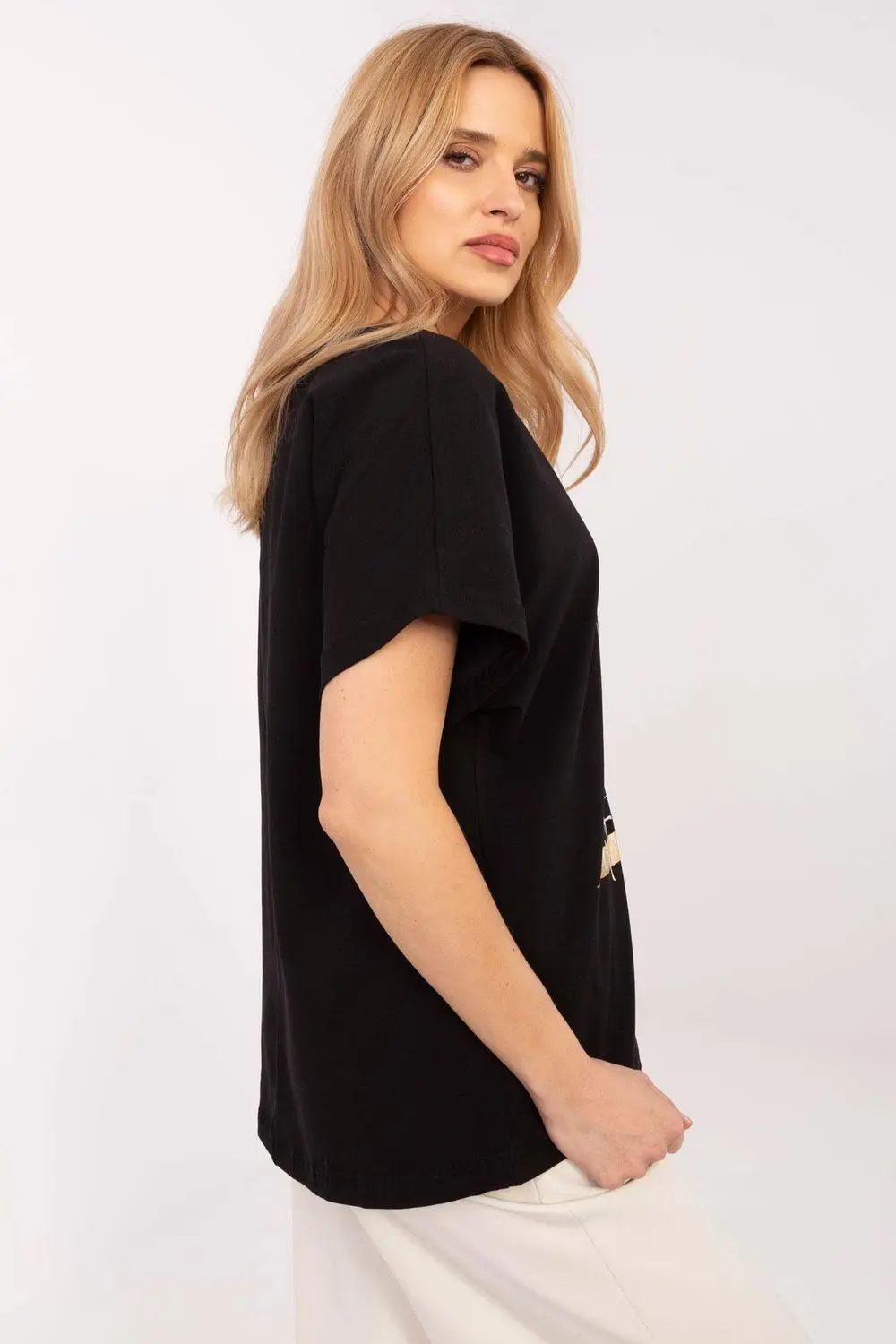 Chemisier oversize col rond noir – Image 2