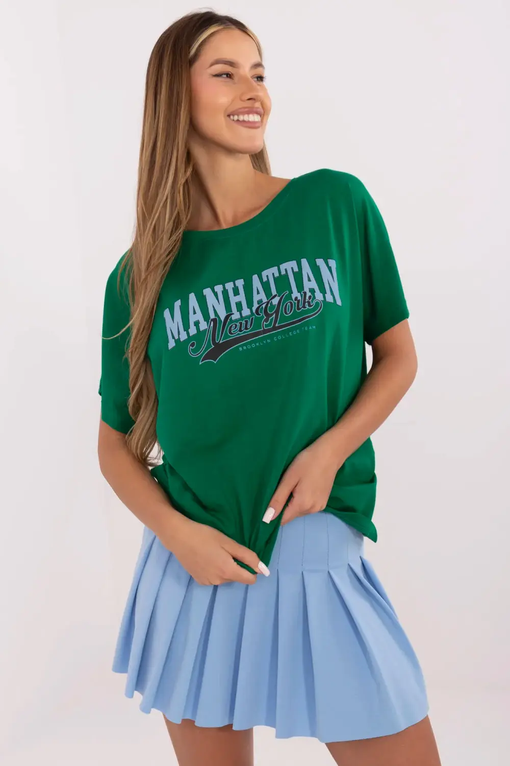 T-shirt vert imprimé