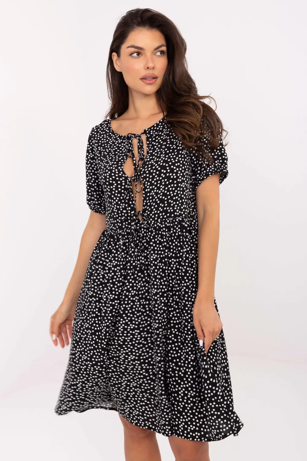 Robe évasée blanche imprimée