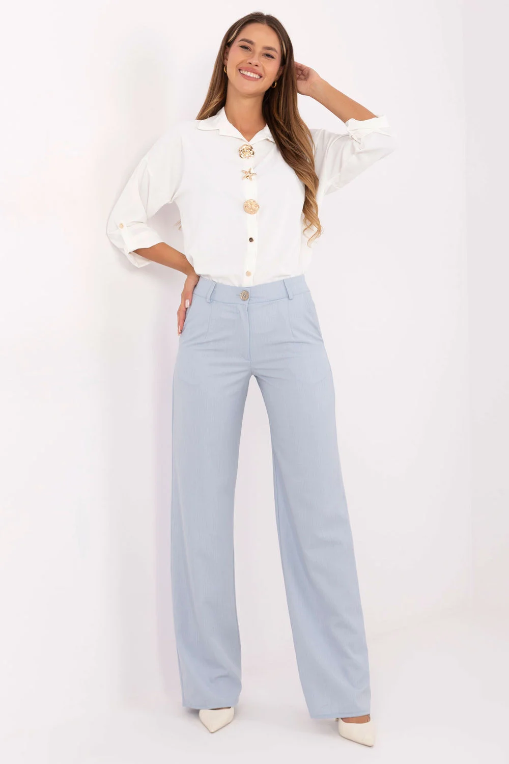 Pantalon large bleu