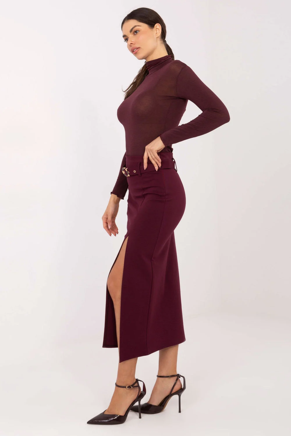 Jupe midi rouge – Image 2