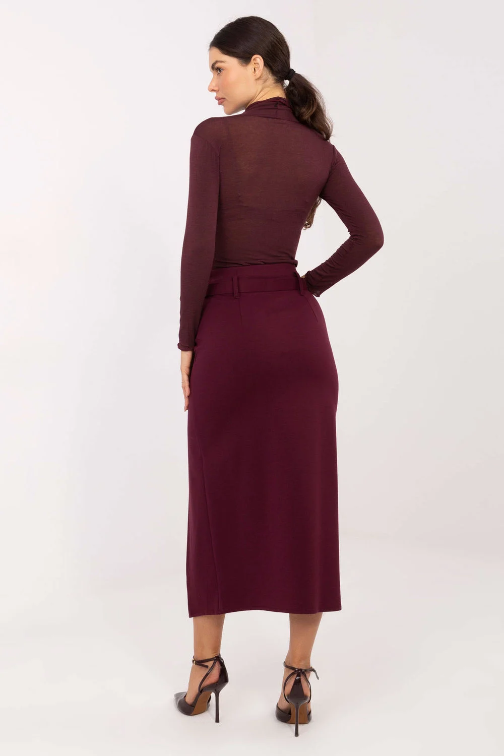 Jupe midi rouge – Image 3