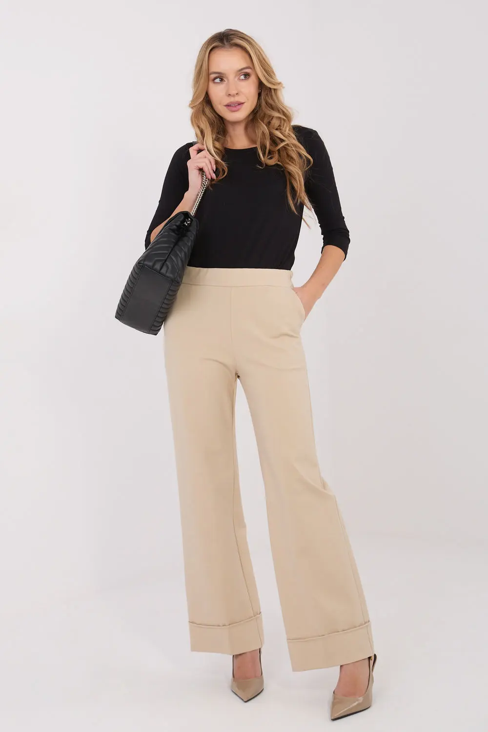 Pantalon large beige – Image 2