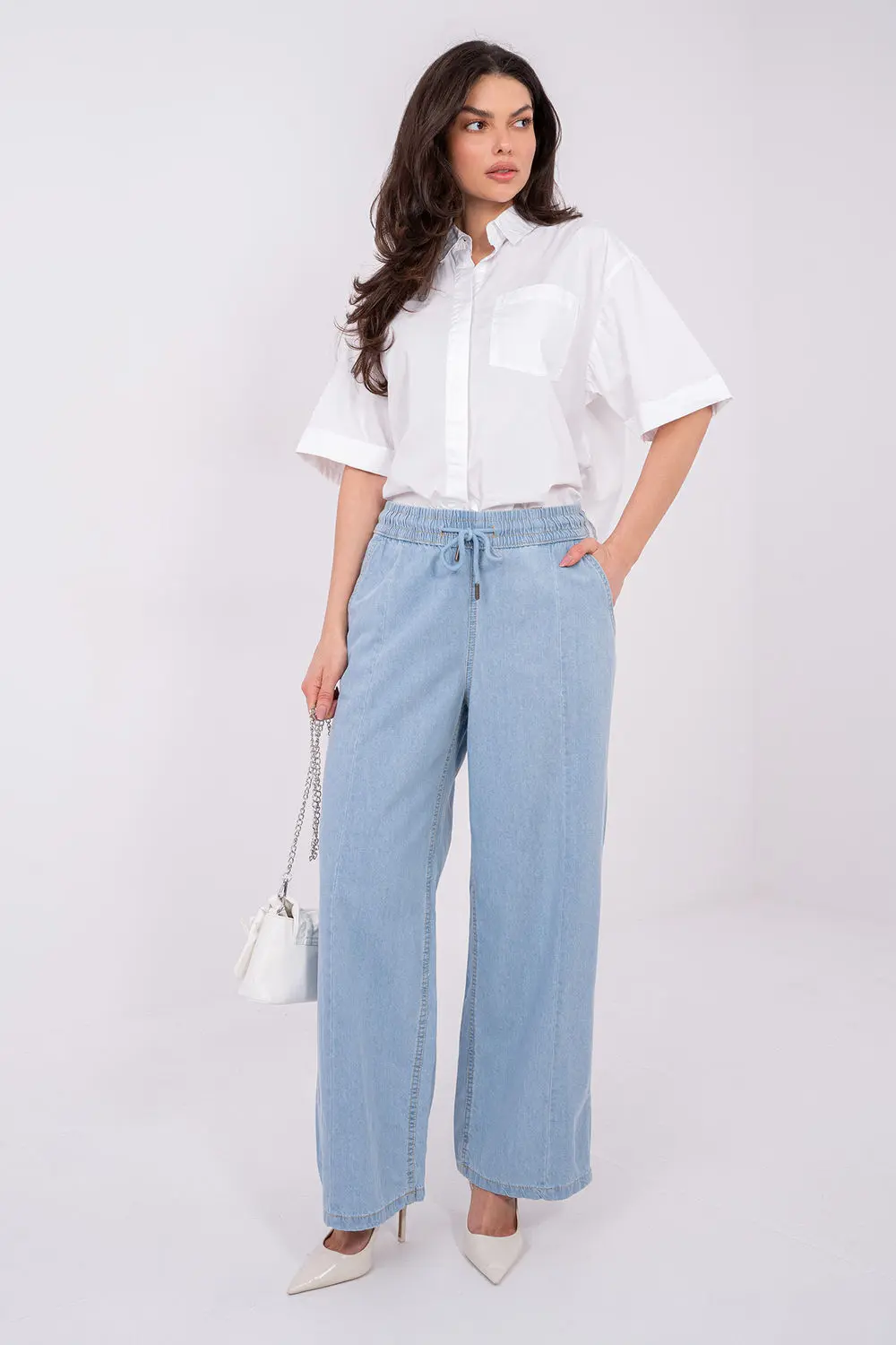 Jean large bleu