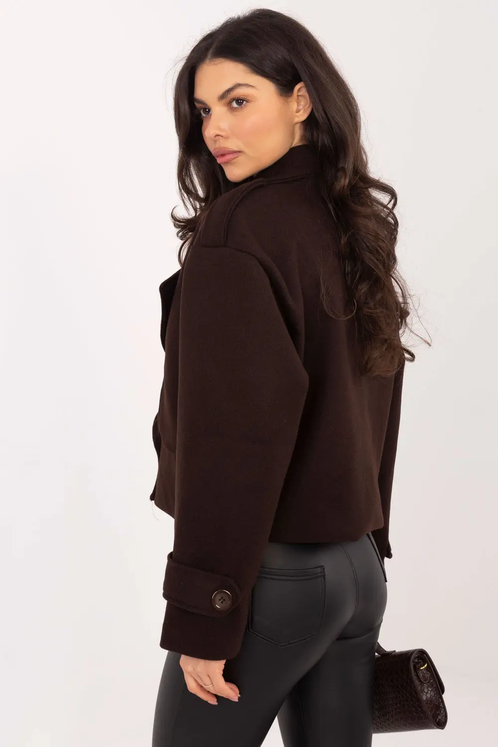 Manteau trench brun à double boutonnage – Image 3