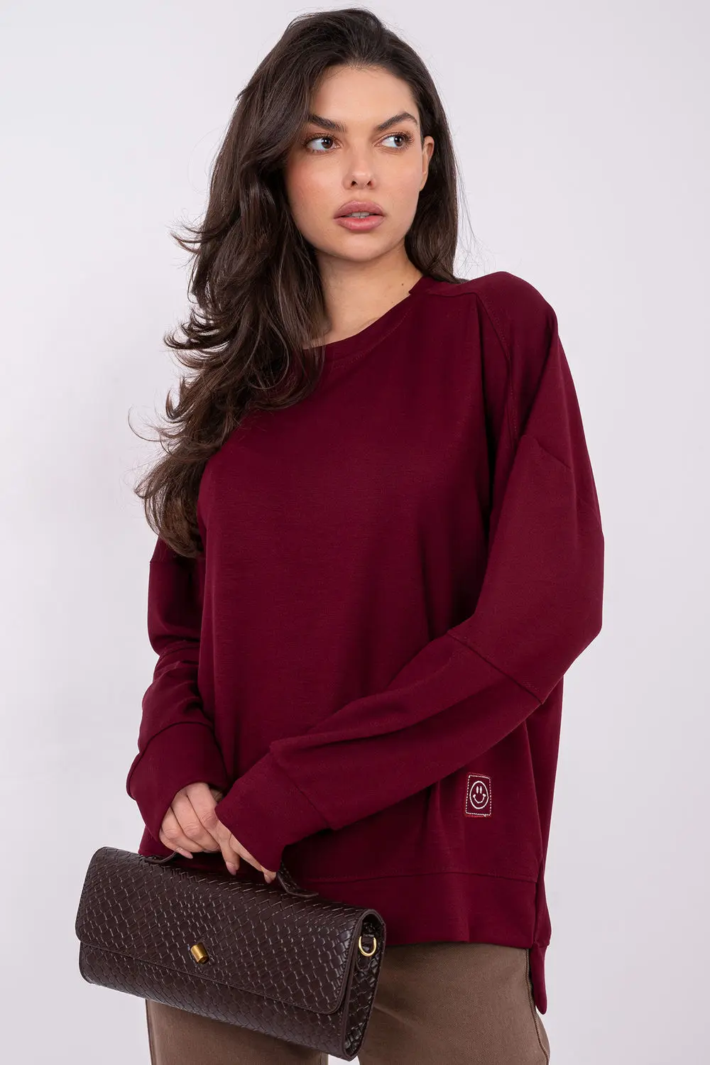 Sweatshirt rouge à manches longues