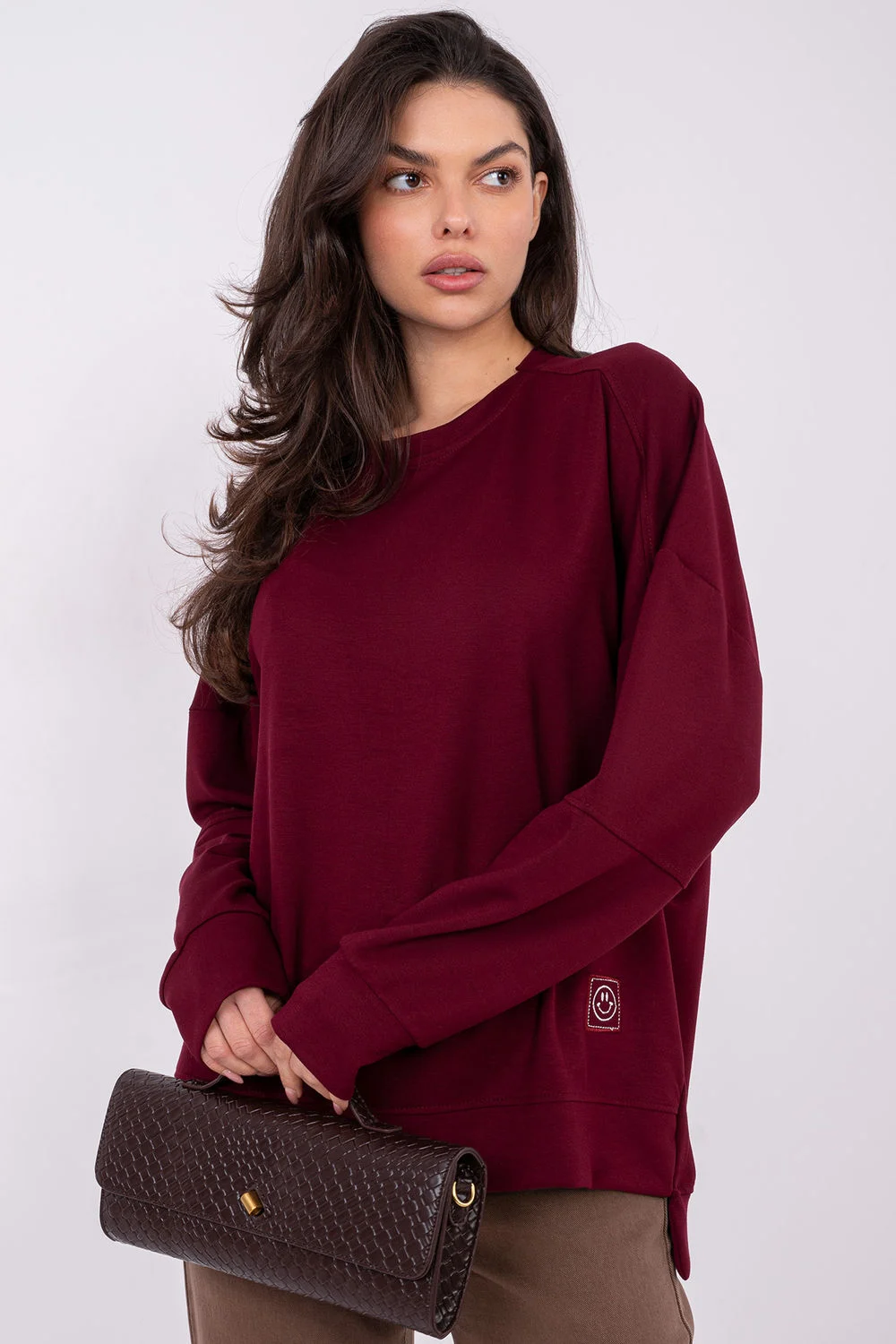 Sweatshirt rouge à manches longues