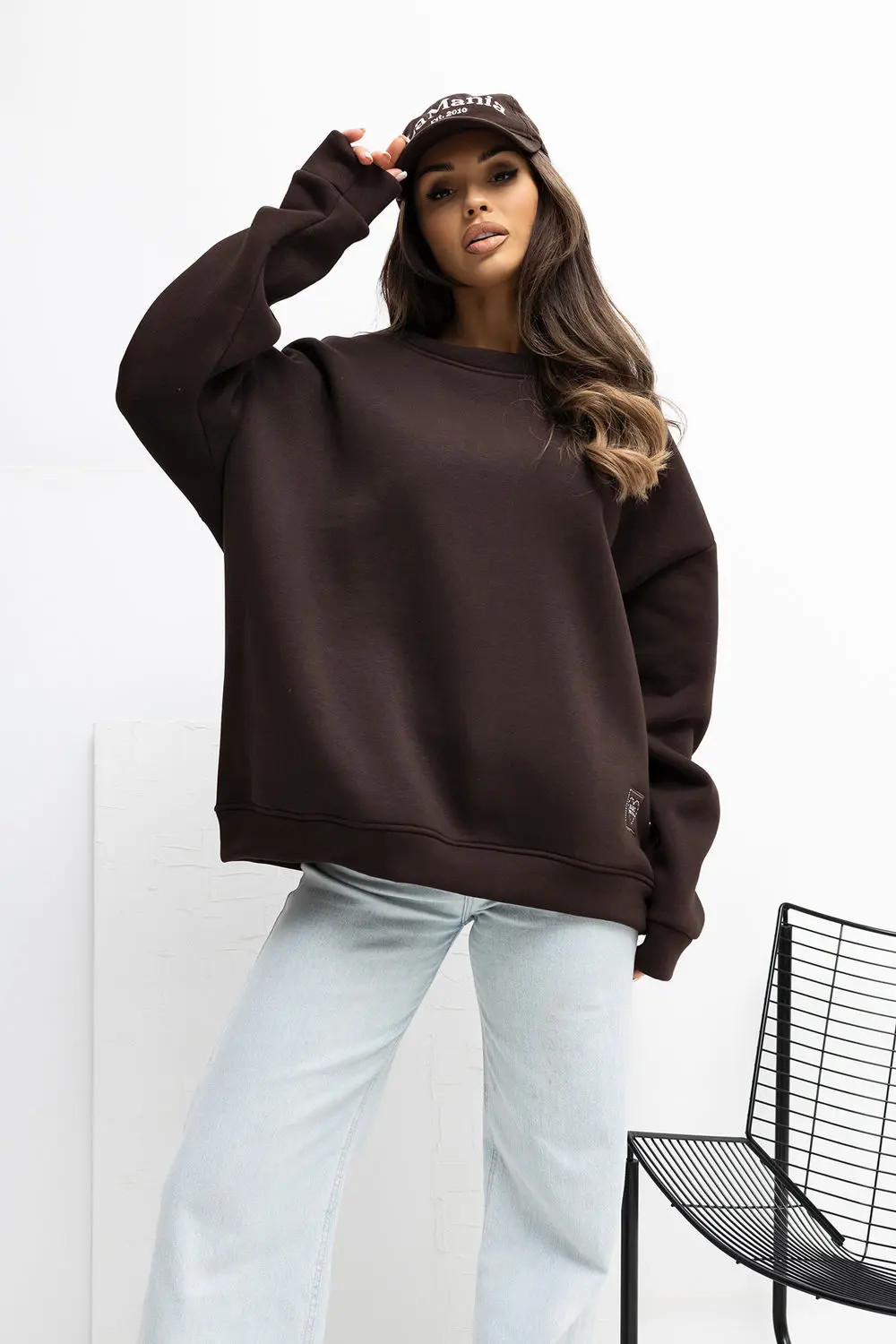 Sweatshirt brun en coton