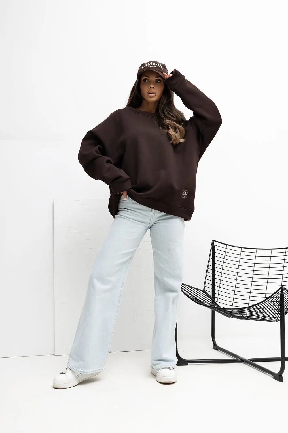 Sweatshirt brun en coton – Image 2