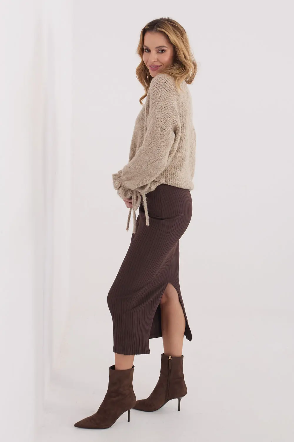 Jupe midi brune – Image 2
