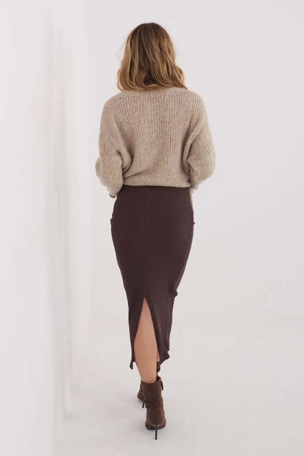 Jupe midi brune – Image 3