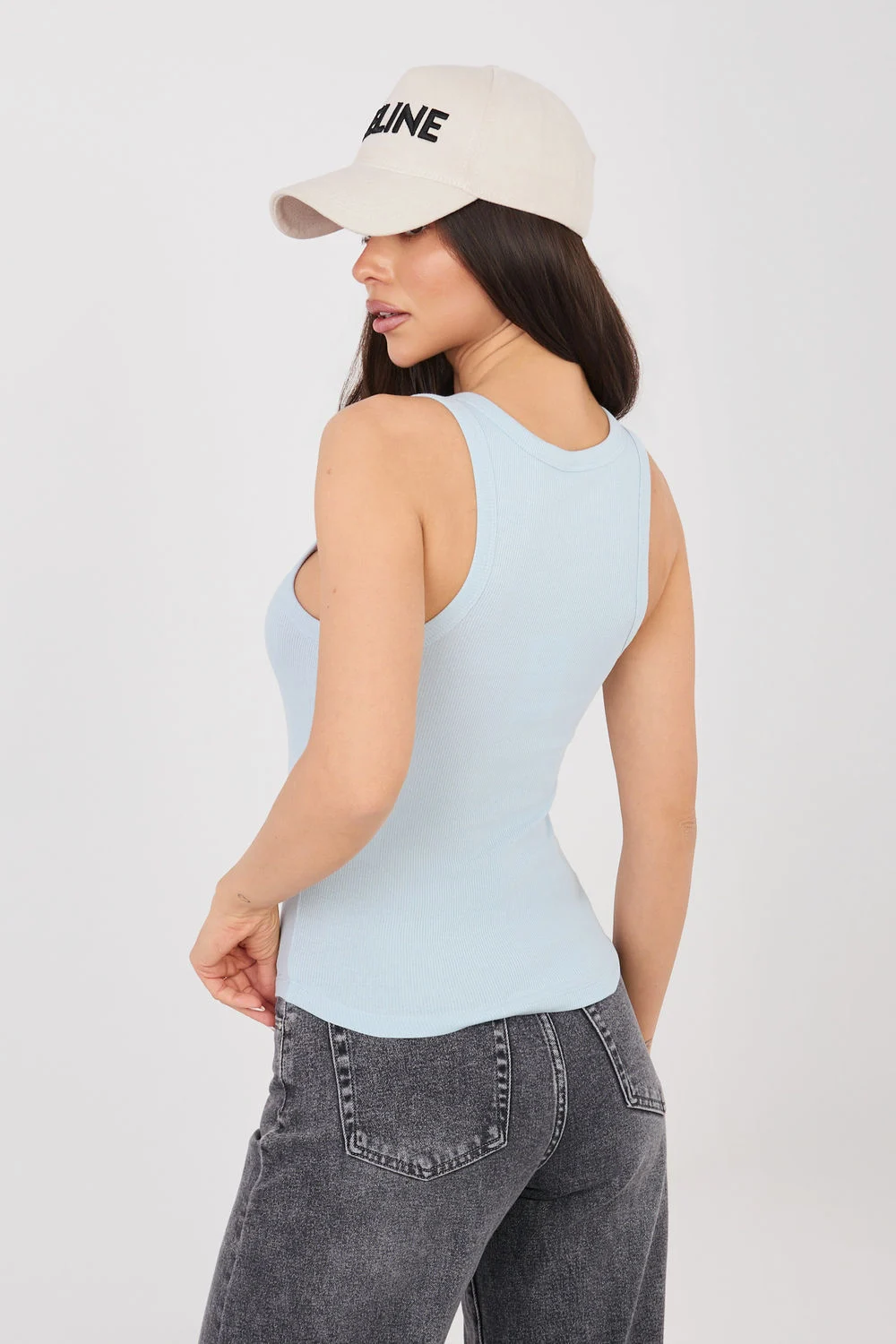 Top bleu sans manches – Image 3