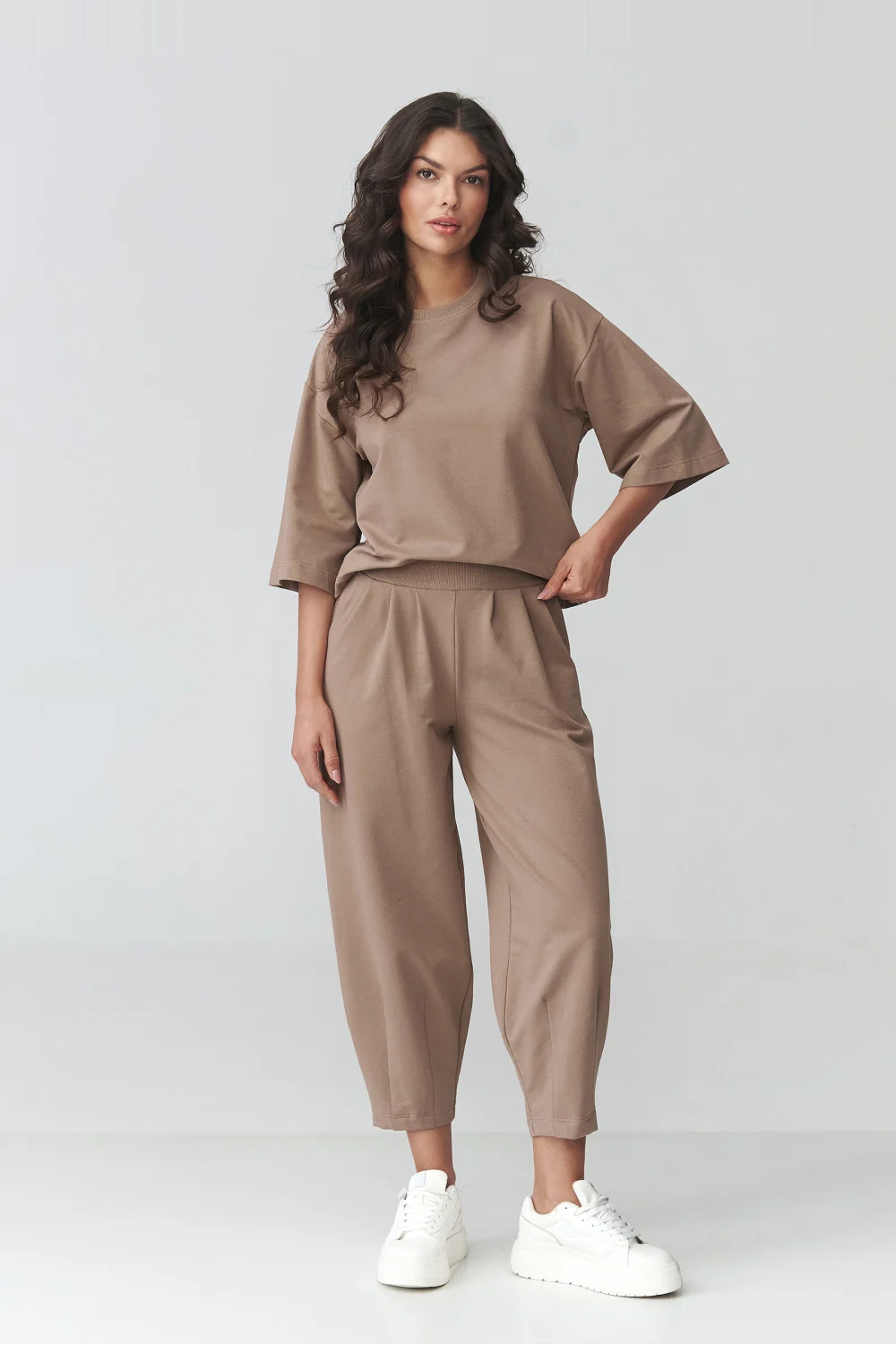 Ensemble sweat brun