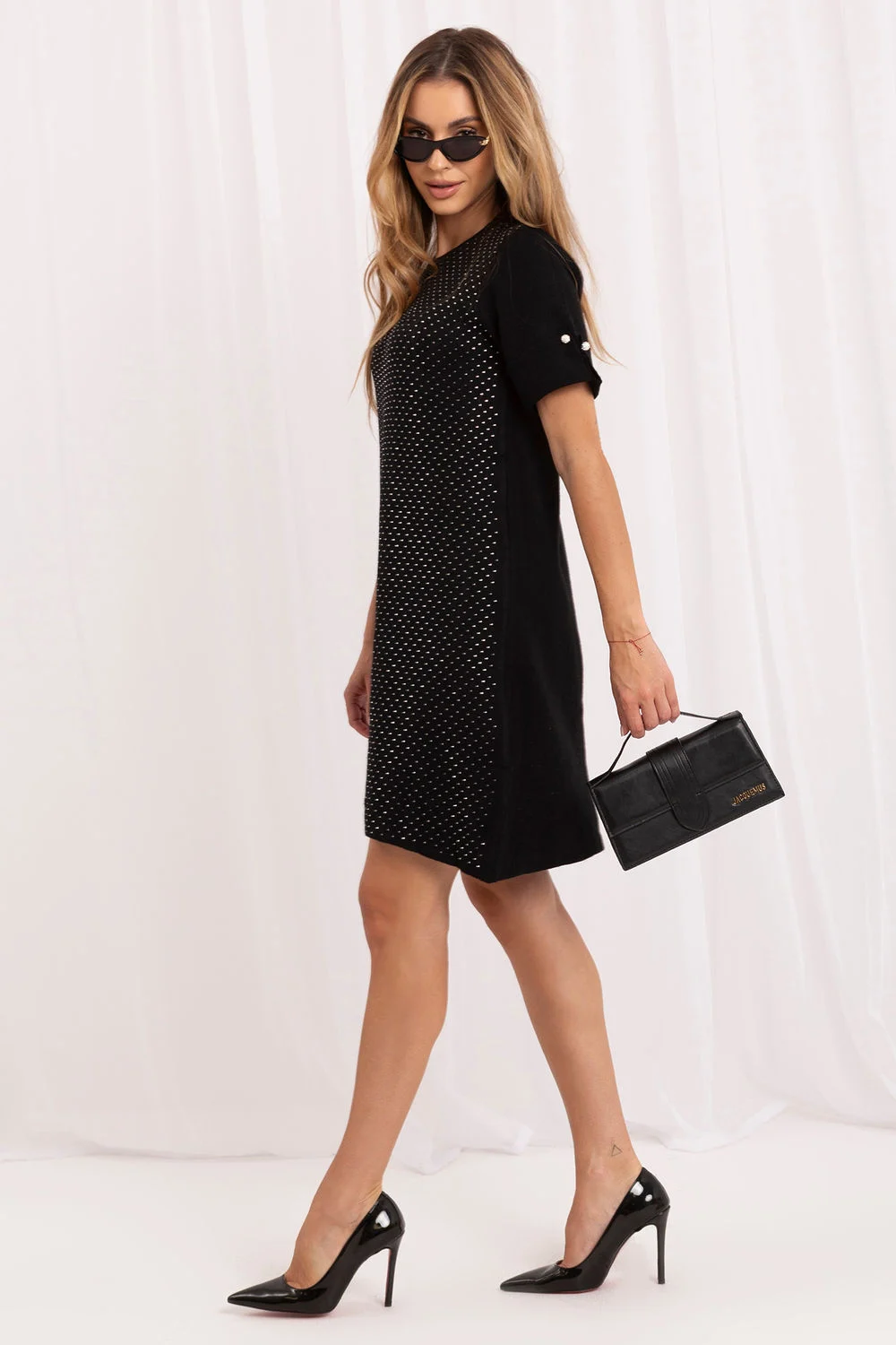 Robe de soirée noire à sequins – Image 2