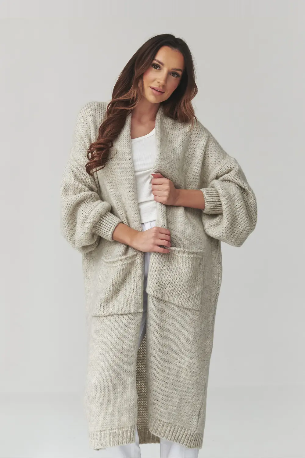 Cardigan oversize gris