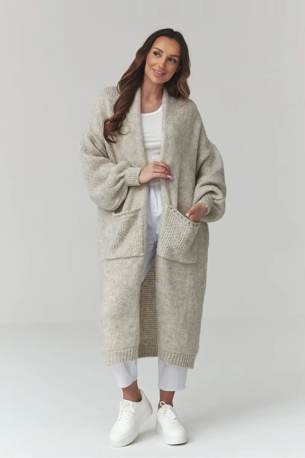 Cardigan oversize gris – Image 2