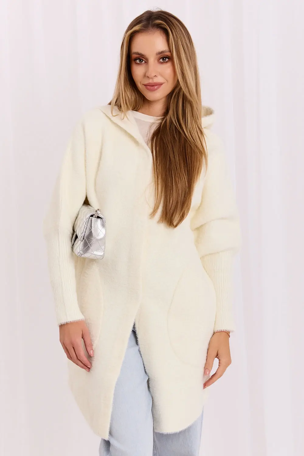 Manteau beige à capuche