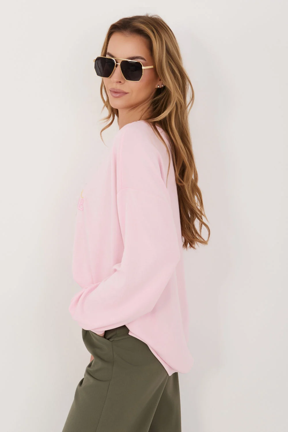 Sweatshirt rose à manches longues – Image 2