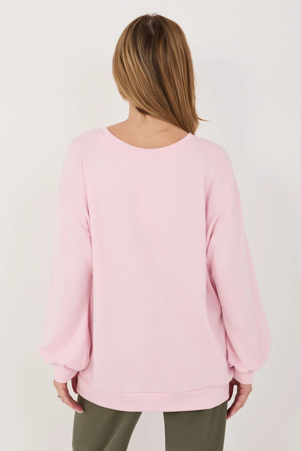 Sweatshirt rose à manches longues – Image 3