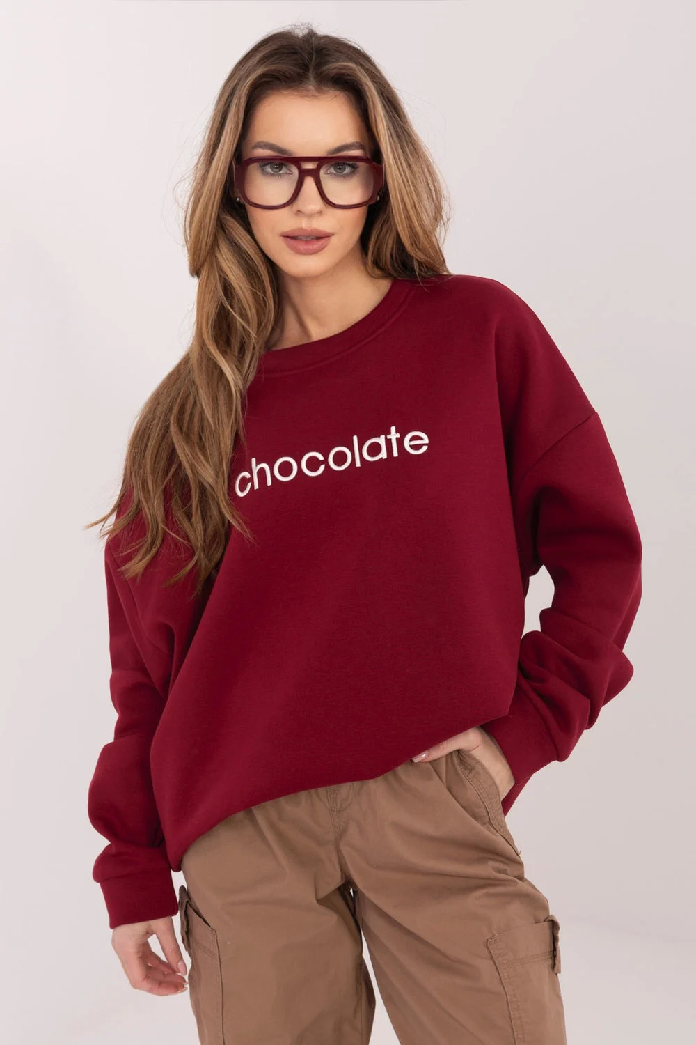 Sweatshirt rouge en coton
