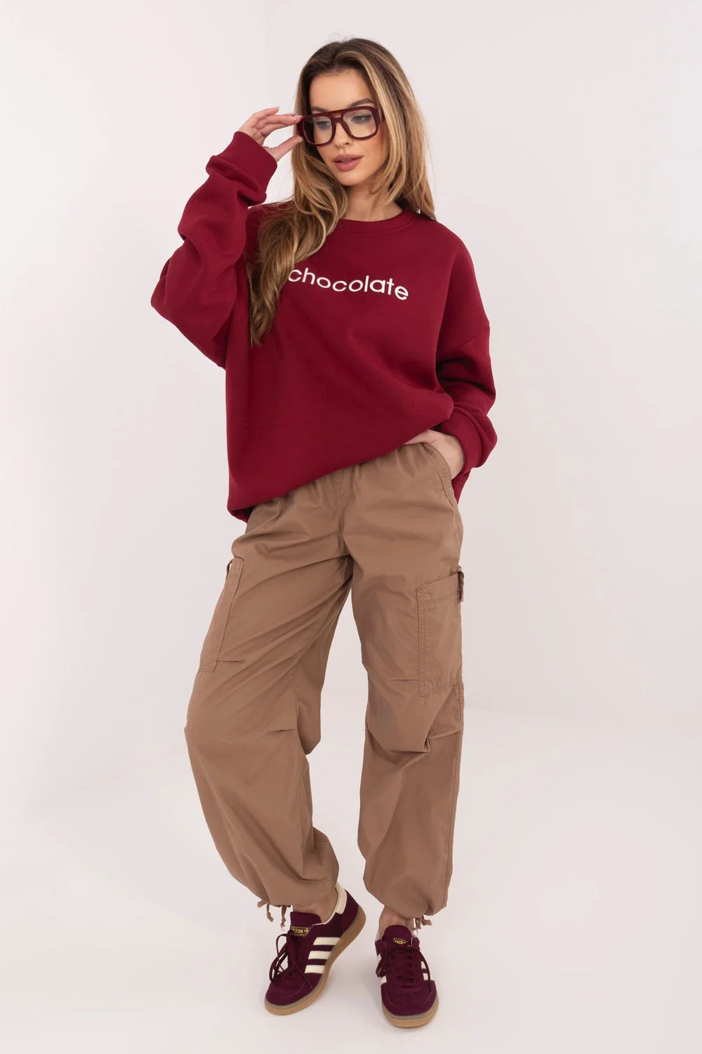 Sweatshirt rouge en coton – Image 2