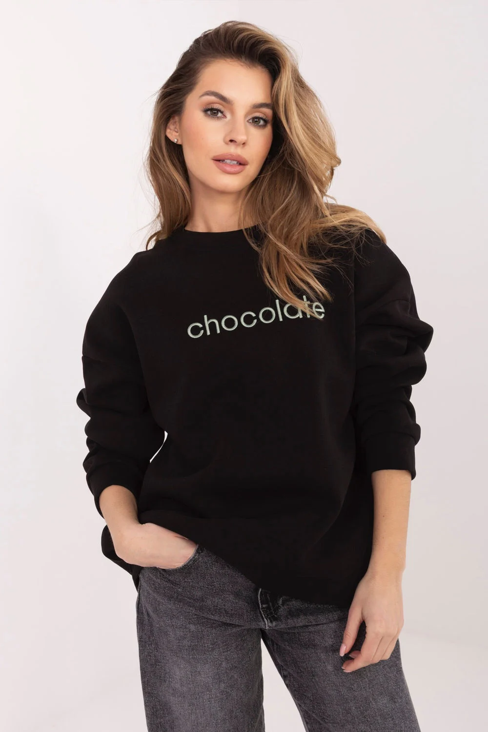 Sweatshirt noir en coton
