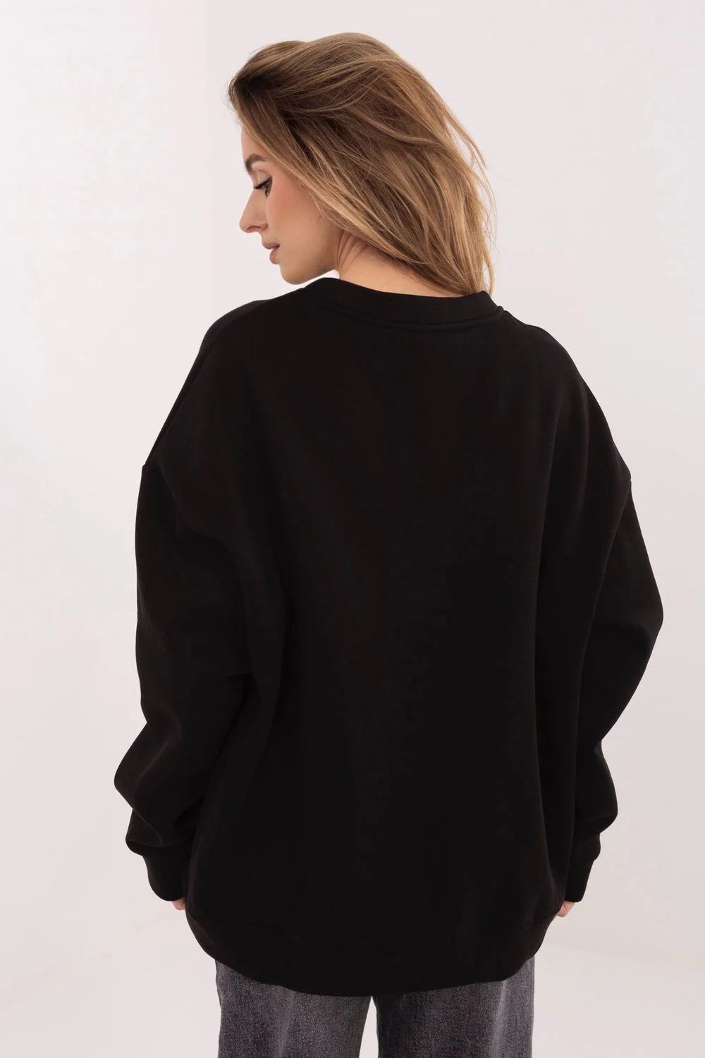 Sweatshirt noir en coton – Image 3
