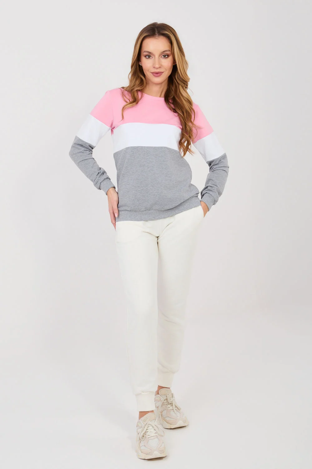 Sweatshirt cintré gris en coton – Image 2