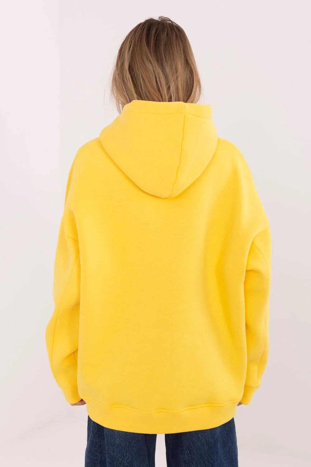 Sweatshirt à capuche jaune en coton – Image 3