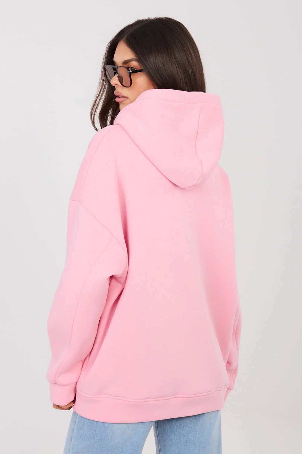 Sweatshirt à capuche rose en coton – Image 3