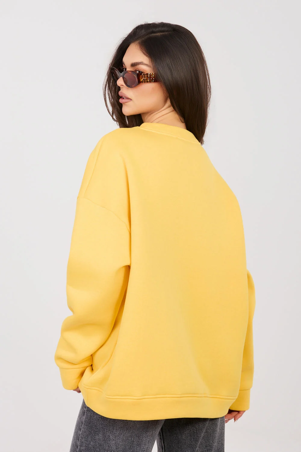 Sweatshirt cintré jaune en coton – Image 3